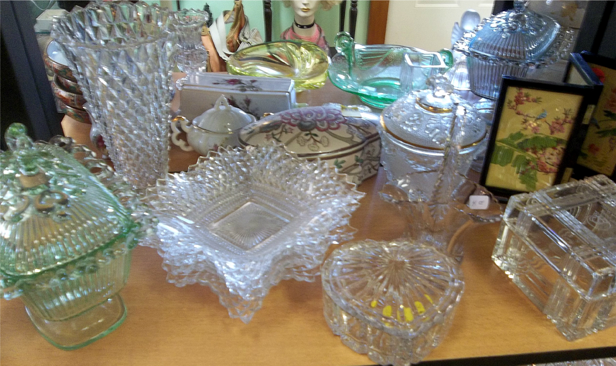 collectibles and home decor for sale at New To You Shop in Unity Maine