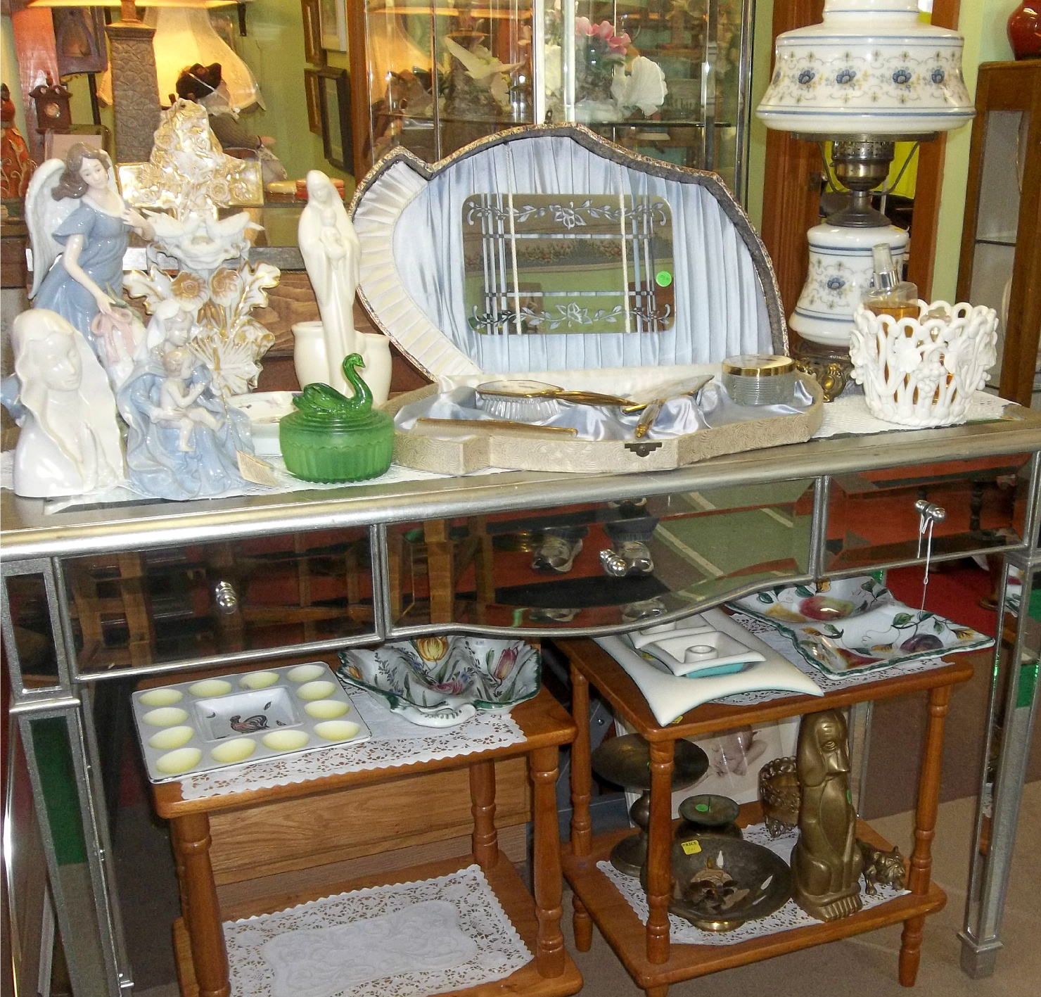 collectibles and home decor for sale at New To You Shop in Unity Maine